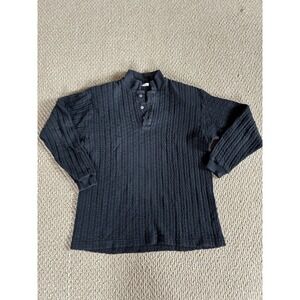 Vtg CP Shades M Black Shirt 3/4 Sleeve Knit 100% Cotton Capsule 90s Minimalist